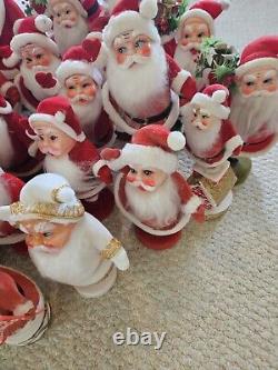 Extra Large Vintage Collection Velvet Dancing Santas Figures Christmas