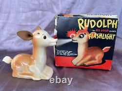 Extremely Rare Vintage 1939 Rudolph the Red-Nosed Reindeer Flashlight w Box