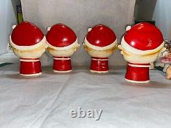 FULL Set of 4! VTG 1950s MCM LIPPER & MANN Big Head Carolers Bell Candle Wreath