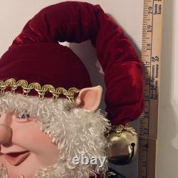 Fantasy Creations Elf With Ornament, Red/Green/Gold Velvet Hat/Pants/Coat, LARGE
