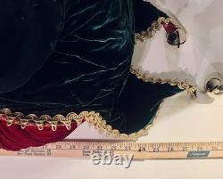 Fantasy Creations Elf With Ornament, Red/Green/Gold Velvet Hat/Pants/Coat, LARGE
