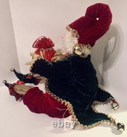 Fantasy Creations Elf With Ornament, Red/Green/Gold Velvet Hat/Pants/Coat, LARGE