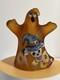 Fenton Hand Painted Halloween Skeleton Ghost Figurine M Kibbe #2/56 Floral