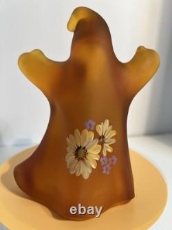 Fenton Hand Painted Halloween Skeleton Ghost Figurine M Kibbe #2/56 Floral
