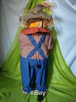 Festive Fall 36 Fiber Optic Lighted Pumpkin Scarecrow Halloween Display Prop