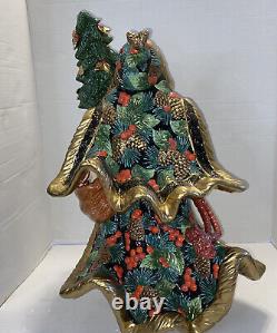 Fitz & Floyd Holiday Pine Santa Figurine Rare Large Christmas 20