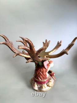 Fitz Floyd Reindeer Head Antler Centerpiece with Glass Bowl No Box