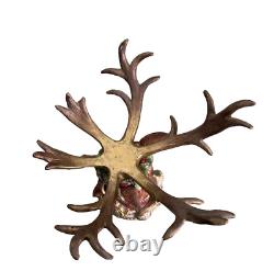 Fitz Floyd Reindeer Head Antler Centerpiece with Glass Bowl No Box