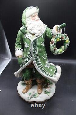 Fitz Floyd Winter Garden Santa centerpiece RARE wreath vintage figurine xmas fig