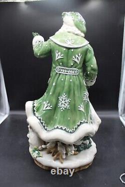 Fitz Floyd Winter Garden Santa centerpiece RARE wreath vintage figurine xmas fig