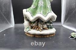 Fitz Floyd Winter Garden Santa centerpiece RARE wreath vintage figurine xmas fig