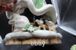 Fitz Floyd Winter Garden Santa centerpiece RARE wreath vintage figurine xmas fig