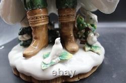 Fitz Floyd Winter Garden Santa centerpiece RARE wreath vintage figurine xmas fig