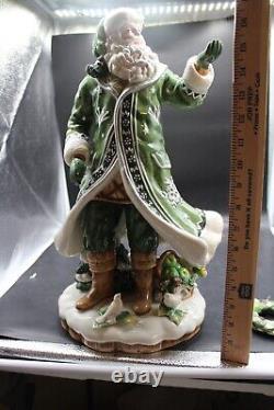 Fitz Floyd Winter Garden Santa centerpiece RARE wreath vintage figurine xmas fig