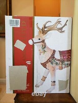 Fitz & Floyd Yuletide Holiday Deer Reindeer Christmas Figurine In Box