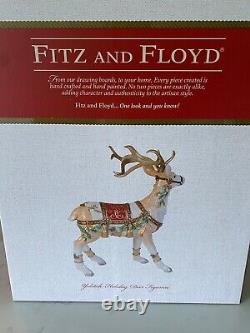 Fitz & Floyd Yuletide Holiday Deer Reindeer Christmas Figurine New In Box