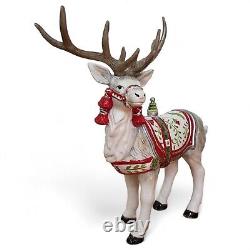 Fitz and Floyd Hand-Painted Winter White Holiday 16 Deer Figurine