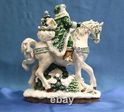 Fitz and Floyd Winter Garden Santa On Horse Musical Figurine 19-2521 Christmas