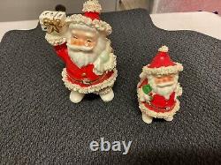 Four Vintage NAPCO 1950's Japanese Santas & 3 NAPCO Trees Xmas, plus Extra Items