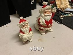 Four Vintage NAPCO 1950's Japanese Santas & 3 NAPCO Trees Xmas, plus Extra Items