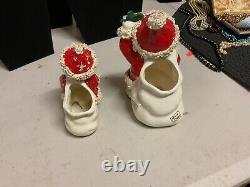 Four Vintage NAPCO 1950's Japanese Santas & 3 NAPCO Trees Xmas, plus Extra Items