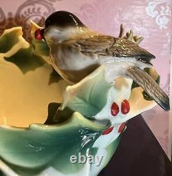 Franz Porcelain Chickadee Christmas with Box FZ01598
