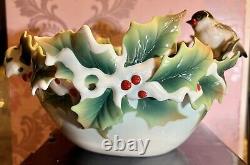 Franz Porcelain Chickadee Christmas with Box FZ01598