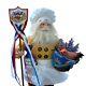 French Chef Santa Figurine Patriotic Cooking Holiday Decor Gift Dh738