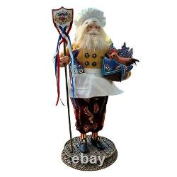 French Chef Santa Figurine Patriotic Cooking Holiday Decor Gift DH738