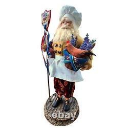 French Chef Santa Figurine Patriotic Cooking Holiday Decor Gift DH738