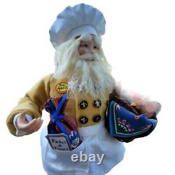 French Chef Santa Figurine Patriotic Cooking Holiday Decor Gift DH738