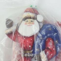 G. DeBrekht, Woodcarved Hand Painted Santa on Whale Figurine #6/250