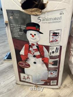 GEMMY HOLIDAY Animated Snowman 5' ft Tall Singing/ Dancing W Box No Microphone