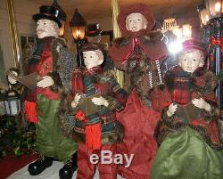 Giant 35 In. 4 Piece Deluxe Caroler Set Musical / Lighted Lantern Christmas Rare