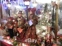 GIANT 36 INCHES 5 PIECE DELUXE CAROLER SET with LAMPPOST SINGS CHRISTMAS RARE H-5