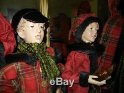 GIANT DELUXE 36 inch 4 piece VICTORIAN CAROLER SET MUSICAL CHRISTMAS RARE F-3
