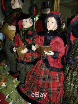 GIANT DELUXE 36 inch 4 piece VICTORIAN CAROLER SET MUSICAL CHRISTMAS RARE F-3