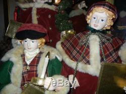 GIANT DELUXE 41 inch 4 piece VICTORIAN CAROLER SET CHRISTMAS DISPLAY RARE