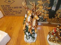 GORGEOUS 2003 Heritage Mint LTD 2 Piece Porcelain Christmas Santa & Reindeer MIB