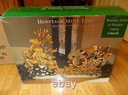 GORGEOUS 2003 Heritage Mint LTD 2 Piece Porcelain Christmas Santa & Reindeer MIB