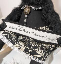 Gallerie II Joe Spencer Raven Doll Edgar Allen Poe Crow Figure Feathers Gothic