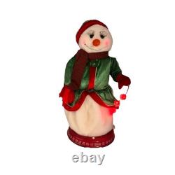 Gemmy 2004 Snowflake Spinning Mrs Snowwoman Sings Santa Baby Dancing Works