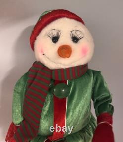 Gemmy 2004 Snowflake Spinning Mrs Snowwoman Sings Santa Baby Dancing Works