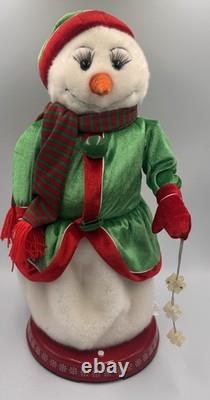 Gemmy 2004 Snowflake Spinning Mrs Snowwoman Sings Santa Baby Dancing Works