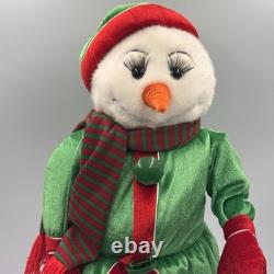 Gemmy 2004 Snowflake Spinning Mrs Snowwoman Sings Santa Baby Dancing Works
