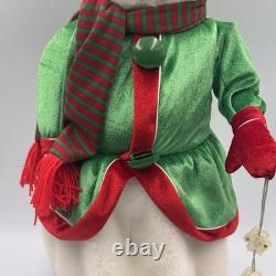 Gemmy 2004 Snowflake Spinning Mrs Snowwoman Sings Santa Baby Dancing Works