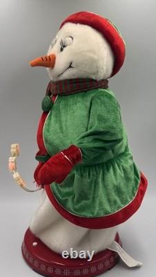 Gemmy 2004 Snowflake Spinning Mrs Snowwoman Sings Santa Baby Dancing Works