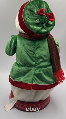 Gemmy 2004 Snowflake Spinning Mrs Snowwoman Sings Santa Baby Dancing Works