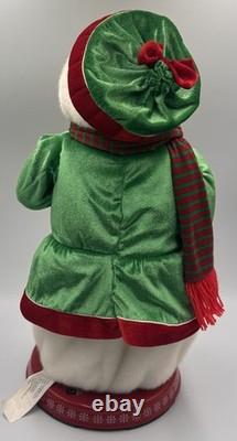 Gemmy 2004 Snowflake Spinning Mrs Snowwoman Sings Santa Baby Dancing Works