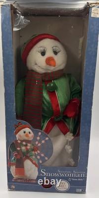 Gemmy 2004 Snowflake Spinning Mrs Snowwoman Sings Santa Baby Dancing Works